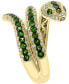 Фото #4 товара EFFY® Tsavorite (1/2 ct. t.w.) & Diamond (3/8 ct. t.w.) Snake Ring in 14k Gold