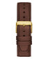 ფოტო #3 პროდუქტის Men's Analog Brown Genuine Leather Watch 42mm