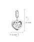 ფოტო #3 პროდუქტის Two Open Hearts BFF Word MAMA Red Cubic Zirconia Dangle Charm Bead For Mother Mom Sterling Silver Fits European Bracelet