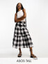 Фото #2 товара ASOS DESIGN Tall tiered midi skirt in jumbo mono gingham