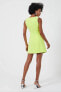 French Connection Whisper V Neck Cut Out Dress Sharp Green 4