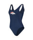 ფოტო #3 პროდუქტის Women's Navy Denver Broncos Making Waves One-Piece Swimsuit