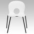Фото #3 товара Hercules Series 770 Lb. Capacity Designer White Plastic Stack Chair With Black Frame