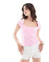 Фото #1 товара ASOS DESIGN sweetheart baby tee in light pink