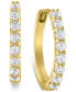 ფოტო #1 პროდუქტის Lab-Created Diamond Small Hoop Earrings (1/4 ct. t.w.) in 10k White or Yellow Gold