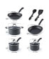 Фото #4 товара 10-Piece Nonstick Professional Hard Anodized Cookware Sets, Black