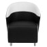 Фото #3 товара Black Leather Lounge Chair With Melrose White Detailing