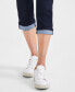 Фото #5 товара Petite Mid-Rise Curvy Roll-Cuff Capri Jeans, Created for Macy's