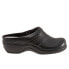 Фото #1 товара Softwalk Amber S2218-001 Womens Black Leather Slip On Clog Sandals Shoes 11