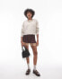 Фото #2 товара Topshop knitted crew with raglan and exposed seam jumper in stone