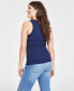 Women's Ribbed High-Neck Tank Top, Created for Macy's