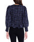 Nic+Zoe Twilight Plaid Smocked Top Women's Xl