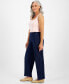 ფოტო #4 პროდუქტის Petite Plissé Wide-Leg Pull-On Ankle Pants, Created for Macy's