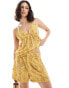 Фото #2 товара ONLY high waisted short co-ord in yellow pineapple print