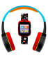 ფოტო #1 პროდუქტის Kid's Black Sports Print Tpu Strap Smart Watch with Headphones Set 41mm