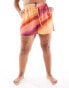 In The Style Plus x semi sheer Perrie Sian beach shorts in orange ombre