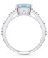 ფოტო #3 პროდუქტის Aquamarine and Diamond Accent Ring in 14K White Gold