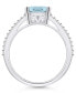 Фото #3 товара Aquamarine and Diamond Accent Ring in 14K White Gold