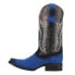Ferrini Roughrider Embroidery Narrow Square Toe Cowboy Mens Blue Casual Boots 1