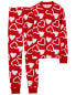 Фото #3 товара Adult 2-Piece Valentine's Day Hearts 100% Snug Fit Cotton Pajamas L