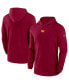 Фото #1 товара Men's Burgundy Washington Commanders Sideline Performance Long Sleeve Hoodie T-shirt