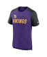 ფოტო #3 პროდუქტის Men's Heathered Purple, Heathered Black Minnesota Vikings Color Block Team Name T-shirt