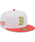 Головной убор New Era для мужчин White, Coral Boston Red Sox 2004 World Series Strawberry Lolli 59Fifty Fitted Hat White, Coral, 7 1/2 - фото #1