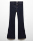Фото #5 товара Women's Belt Detail Flared Jeans