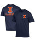 Men's Navy Illinois Fighting Illini Stack 2-Hit T-shirt Синий, S - фото #2