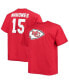 Фото #4 товара Men's Patrick Mahomes Red Kansas City Chiefs Big and Tall Player Name and Number T-shirt