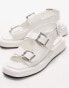 Topshop Gen buckle sling back sandal in white croc