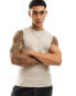 ASOS DESIGN muscle fit vest with panel detail in stone Красный, 2XL - Chest 46-48 - фото #1