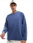 ASOS DESIGN oversized long sleeve t-shirt in indigo