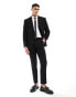 Фото #1 товара ASOS DESIGN slim fit wool mix suit trousers in black twill