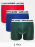 Фото #2 товара Jack & Jones 3 pack trunks with white logo waistband in multi