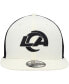 Фото #3 товара Men's Cream, Black Los Angeles Rams Chrome Collection 9FIFTY Trucker Snapback Hat