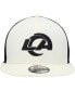 Men's Cream, Black Los Angeles Rams Chrome Collection 9FIFTY Trucker Snapback Hat