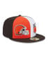 ფოტო #1 პროდუქტის Men's Orange, Brown Cleveland Browns 2023 Sideline 59FIFTY Fitted Hat