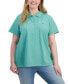 Фото #1 товара Plus Size Short-Sleeve Polo Shirt