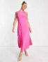 Y.A.S satin midi dress in pink