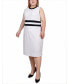 Фото #8 товара Plus Size Elbow Sleeve Colorblocked Dress, 2 Piece Set