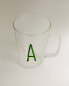 Borosilicate mug with initial a