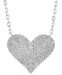 Фото #3 товара EFFY® Diamond Pavé Heart 18" Pendant Necklace (3/8 ct. t.w.) in 14k White Gold