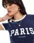 Фото #3 товара 4th & Reckless Paris logo contrast edge t-shirt in navy