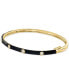 ფოტო #3 პროდუქტის EFFY® Diamond & Black Enamel Bangle Bracelet (1/4 ct. t.w.) in 14k Gold