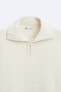Quarter-zip polo sweatshirt with matching collar