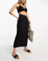 4th & Reckless onyx beach ring side midi skirt co-ord in black Черный, 34 - фото #1