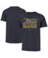 Фото #1 товара Men's Navy Distressed Michigan Wolverines 12-Time Football National Champions Franklin T-shirt