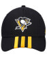 Фото #3 товара Men's Black Pittsburgh Penguins Locker Room Three Stripe Adjustable Hat