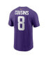 Men's Kirk Cousins Purple Minnesota Vikings Player Name and Number T-shirt